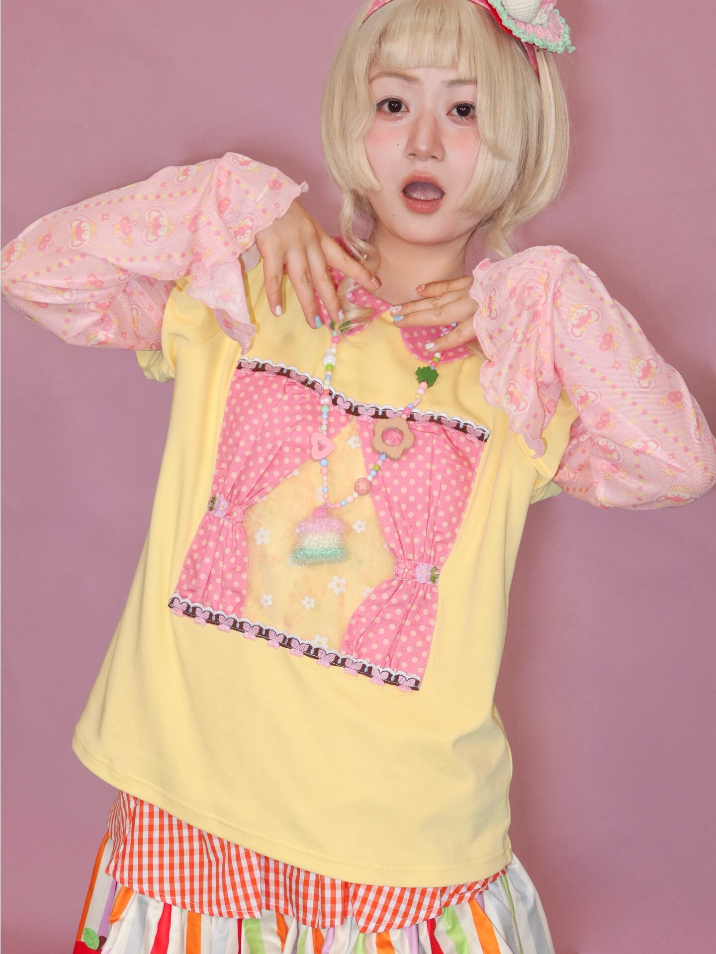 Lulululu - Yellow Polka Puff Tee shirt LULULULU