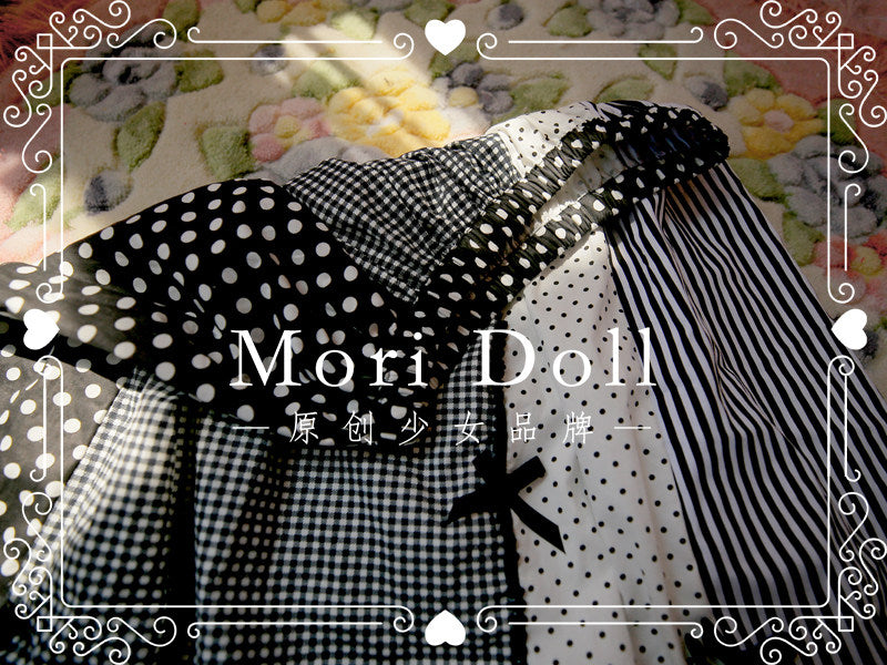 Mori Doll – Bow Patchwork Midi Skirt skirt Mori Doll