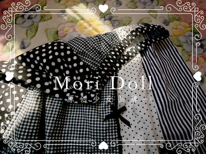 Mori Doll – Bow Patchwork Midi Skirt skirt Mori Doll