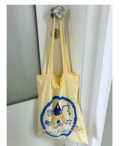 UnsocialNight - Taichi Dog Printed Canvas Bag bag UnsocialNight Yellow