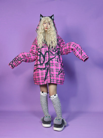 LEERROO - Harajuku Kawaii Padded Hoodie Jacket Fleece Lining hoodie Leerroo