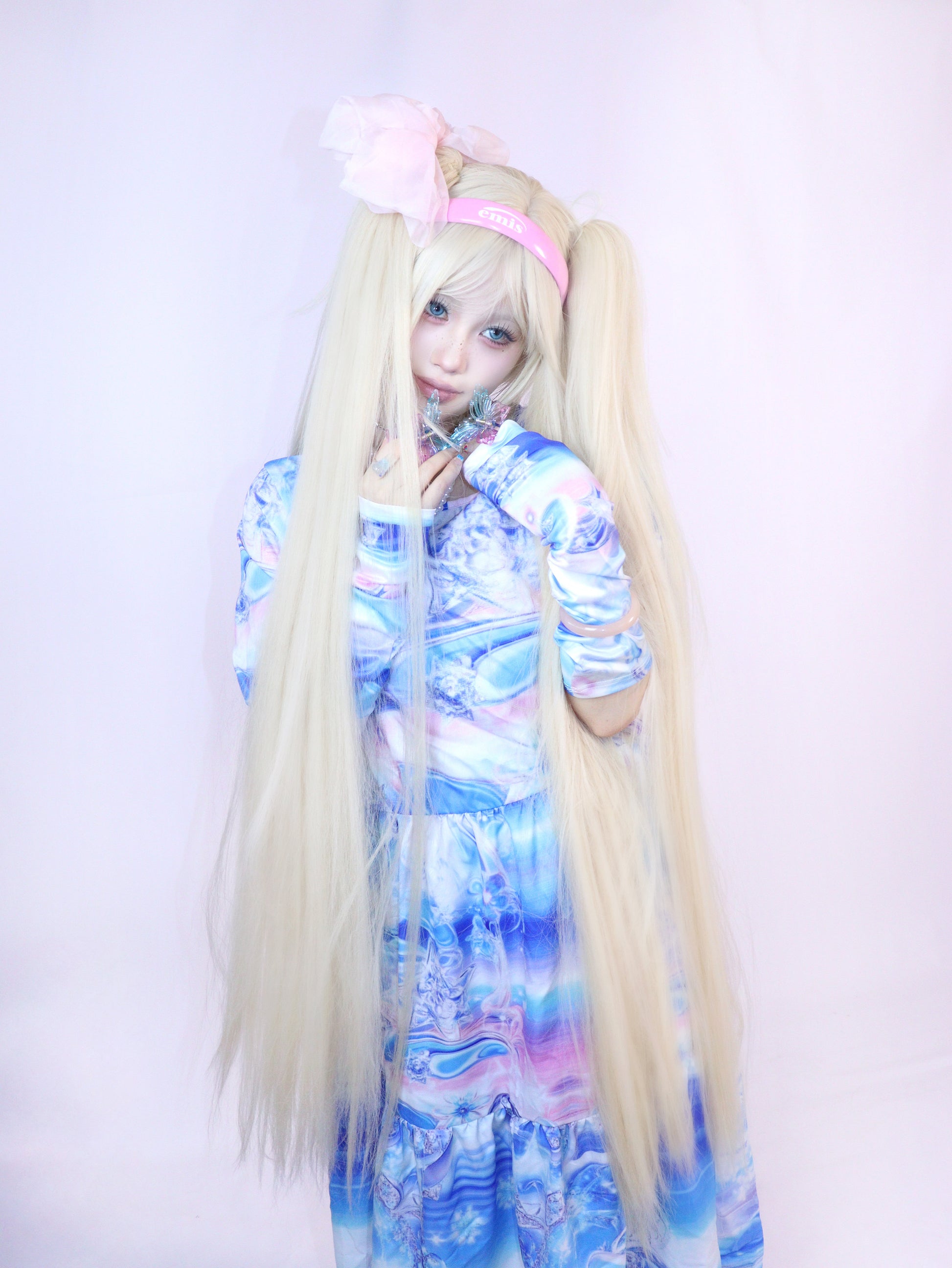LEERROO - Blue Cyber Print Dress dress Leerroo