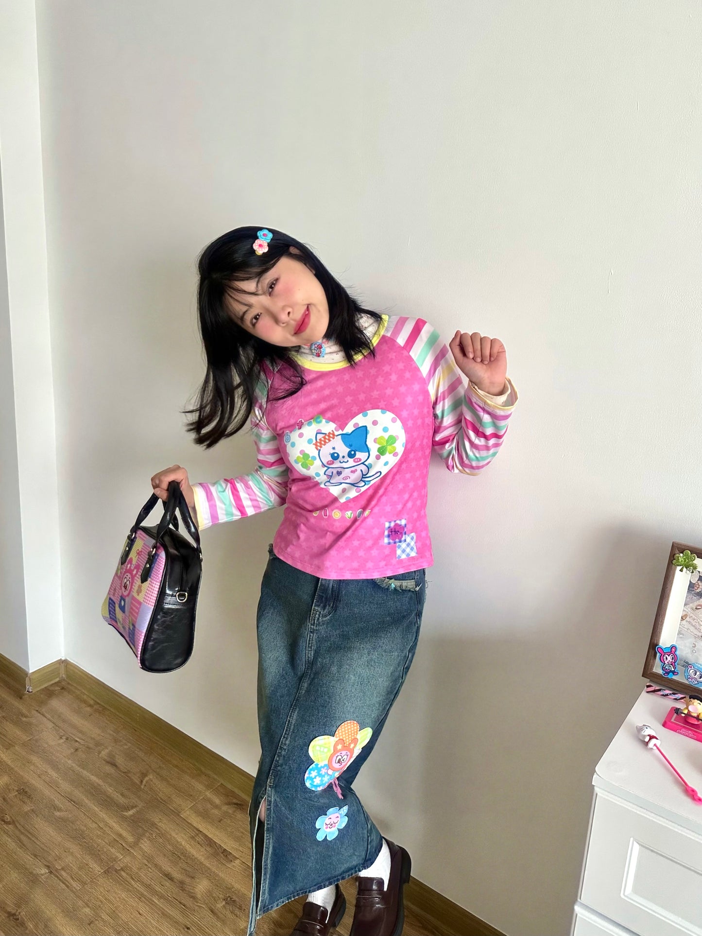 Bodytalk - Kawaii Y2K Colorblock Long Sleeve Tee shirt bodytalk