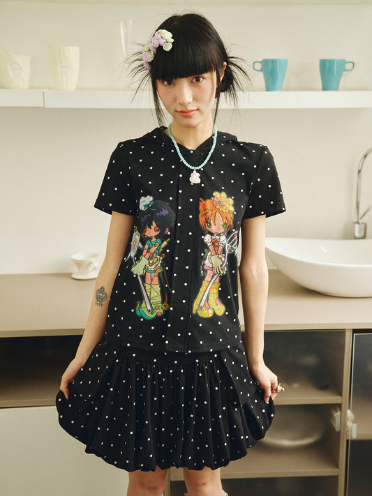 Have a Meal - Polka Dot Zip Hoodie Tee tshirt have a meal