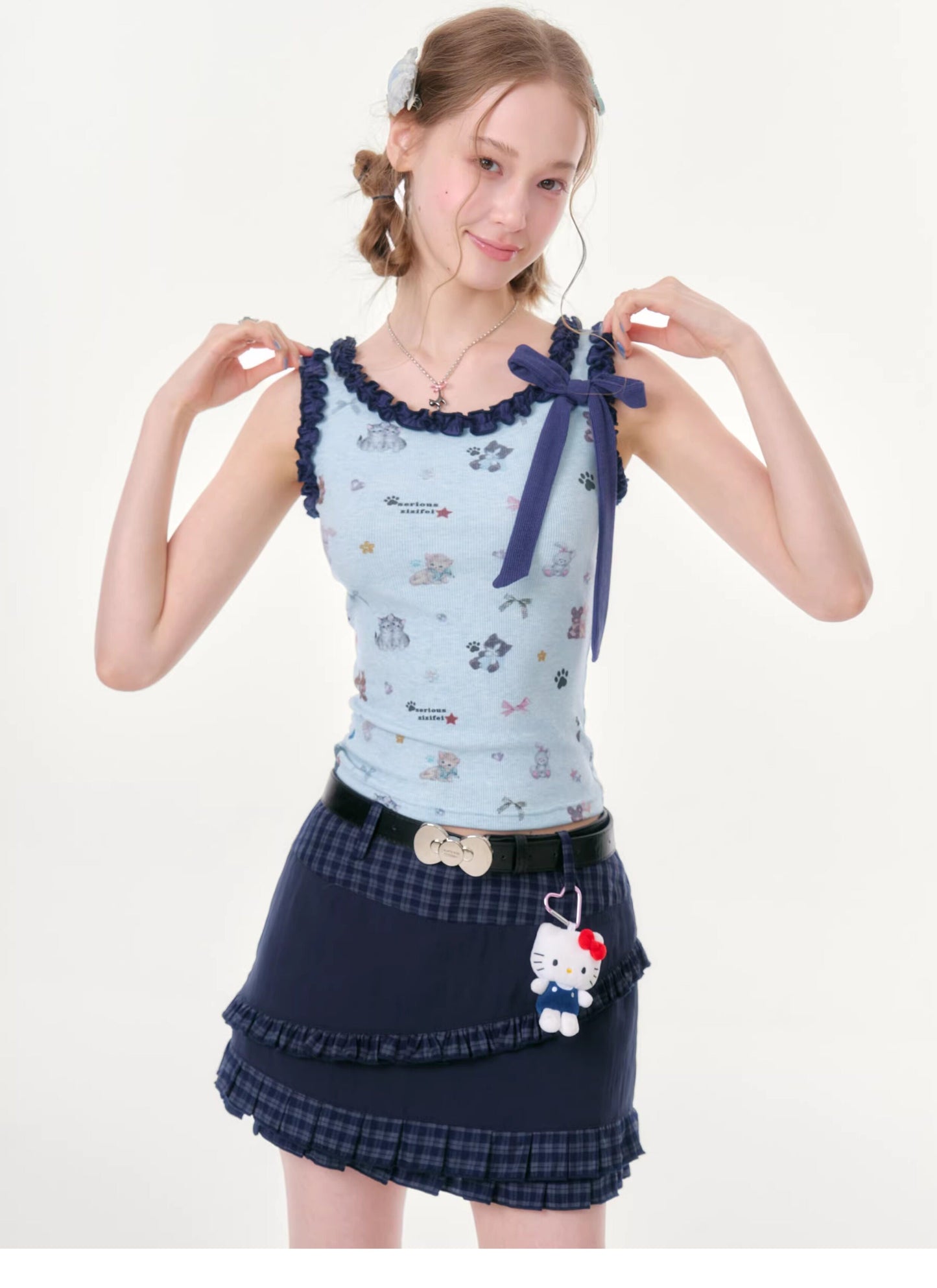 ziziFei - Cat Garden Ruffle Cami Top camisole ziziFei