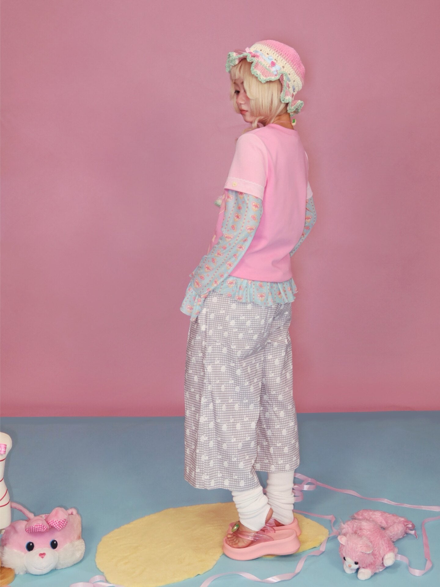Lulululu - Pink Mouse Print Tee shirt LULULULU