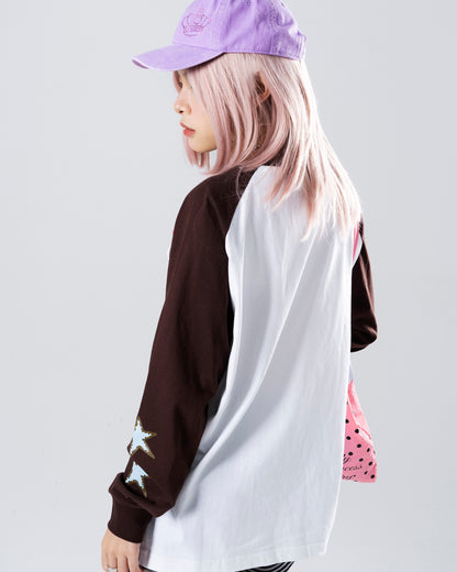 Oogreenapple - Bear Graphic Raglan Long Sleeve Tee shirt Oogreenapple