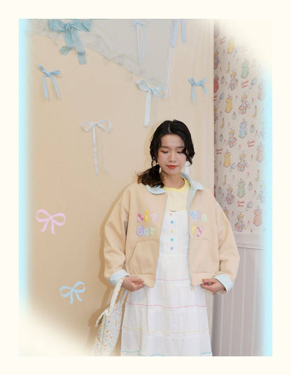 Little Berry - Colorful Letter Zip Jacket jacket Little Berry