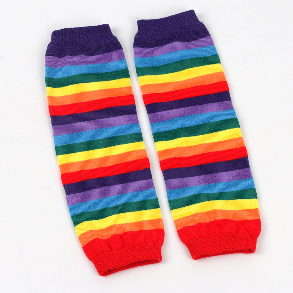 Decora Kei Rainbow Knit Arm Warmers Stretchy sleeves Land Decora