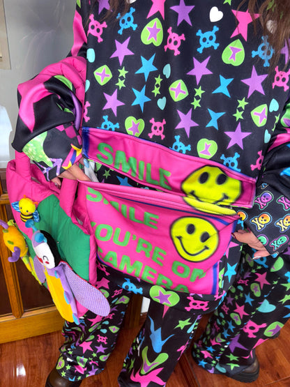 Leerroo - Harajuku Dopamine Oversized Fleece Sweatshirt sweatshirt Leerroo