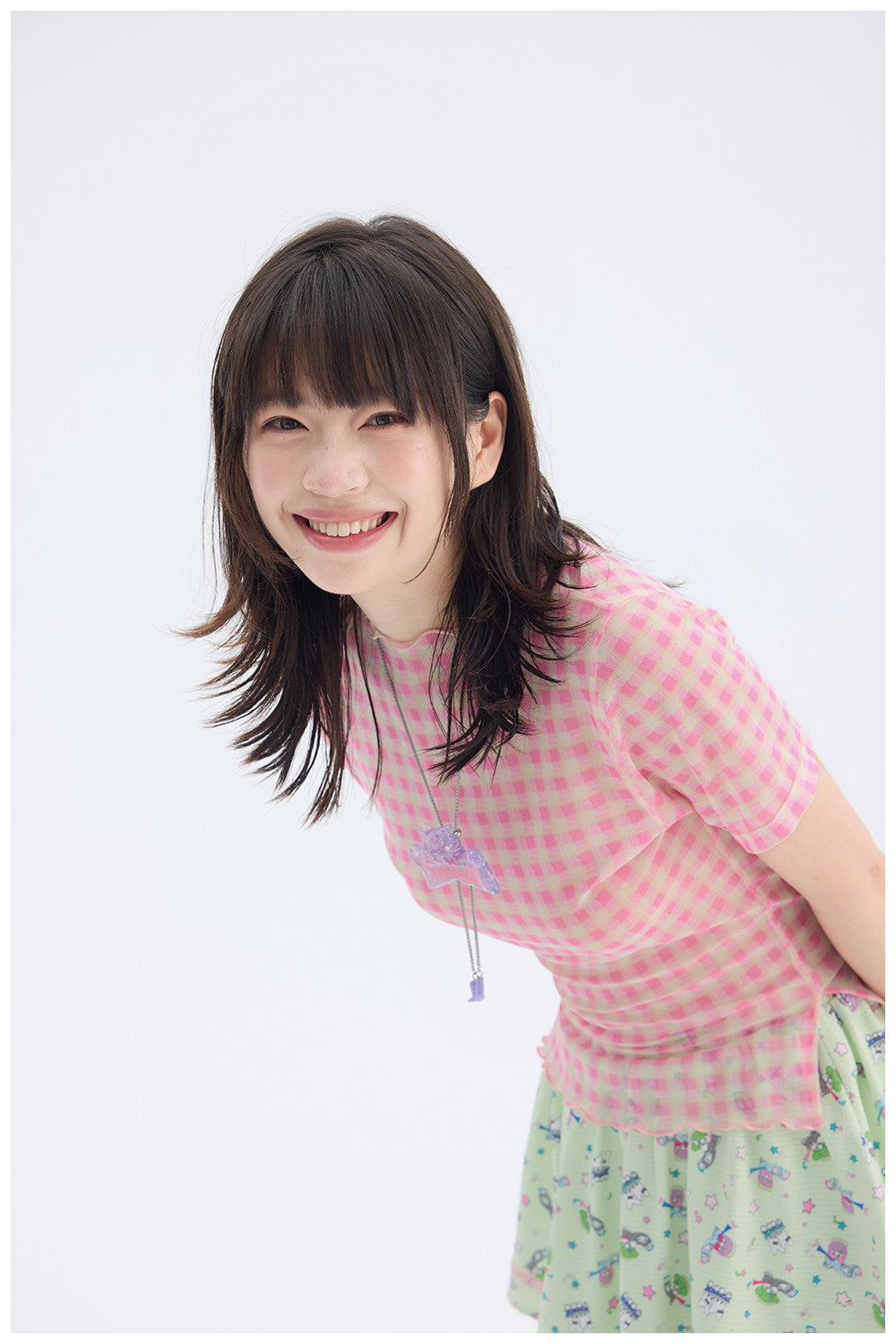 tntntutu - Pink Plaid Mesh Top | Fairy Kei Kawaii Harajuku Layering Shirt tshirt tntntutu