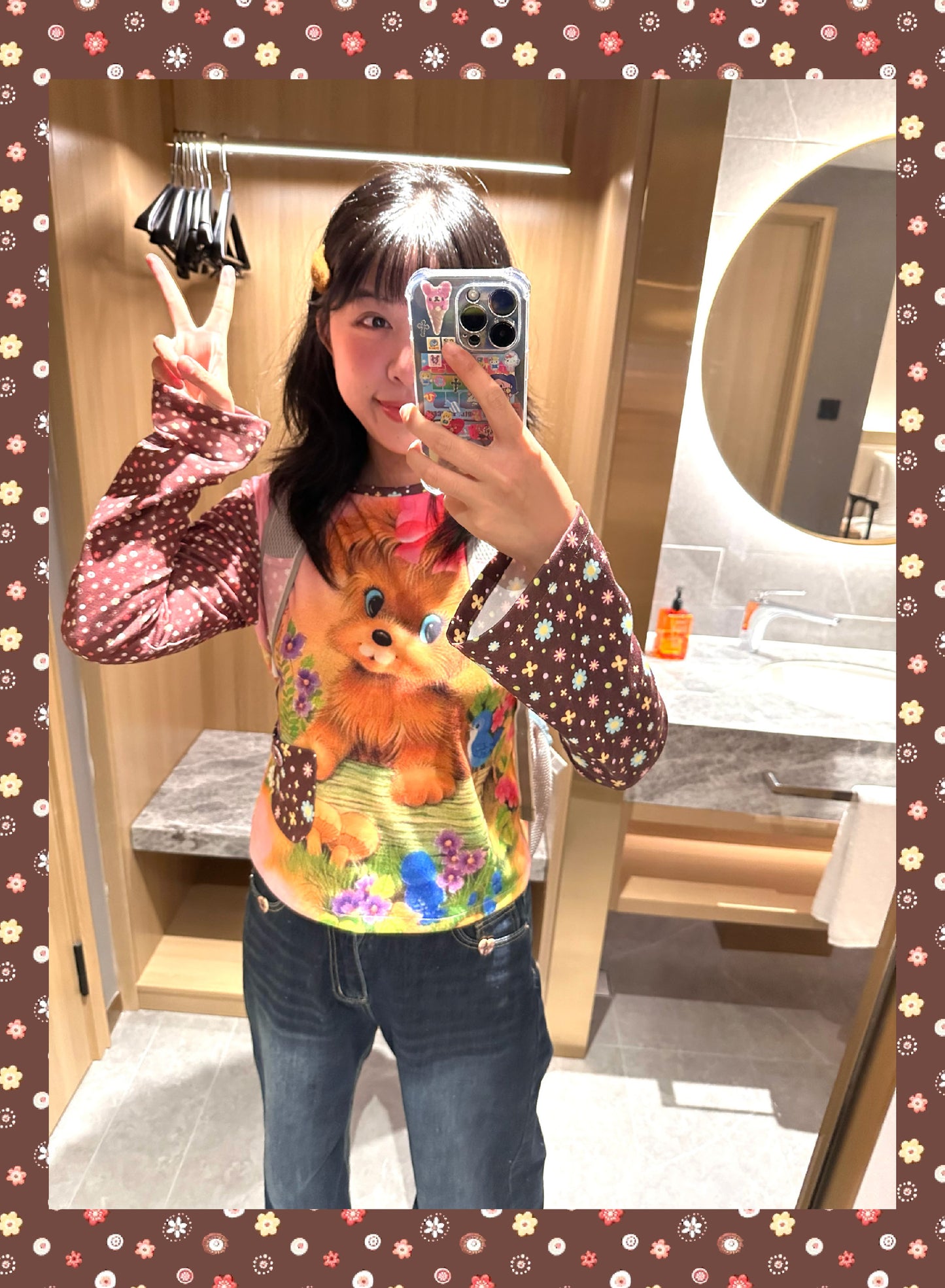 BodyTalk - Y2K Vintage Puppy Print Top shirt bodytalk