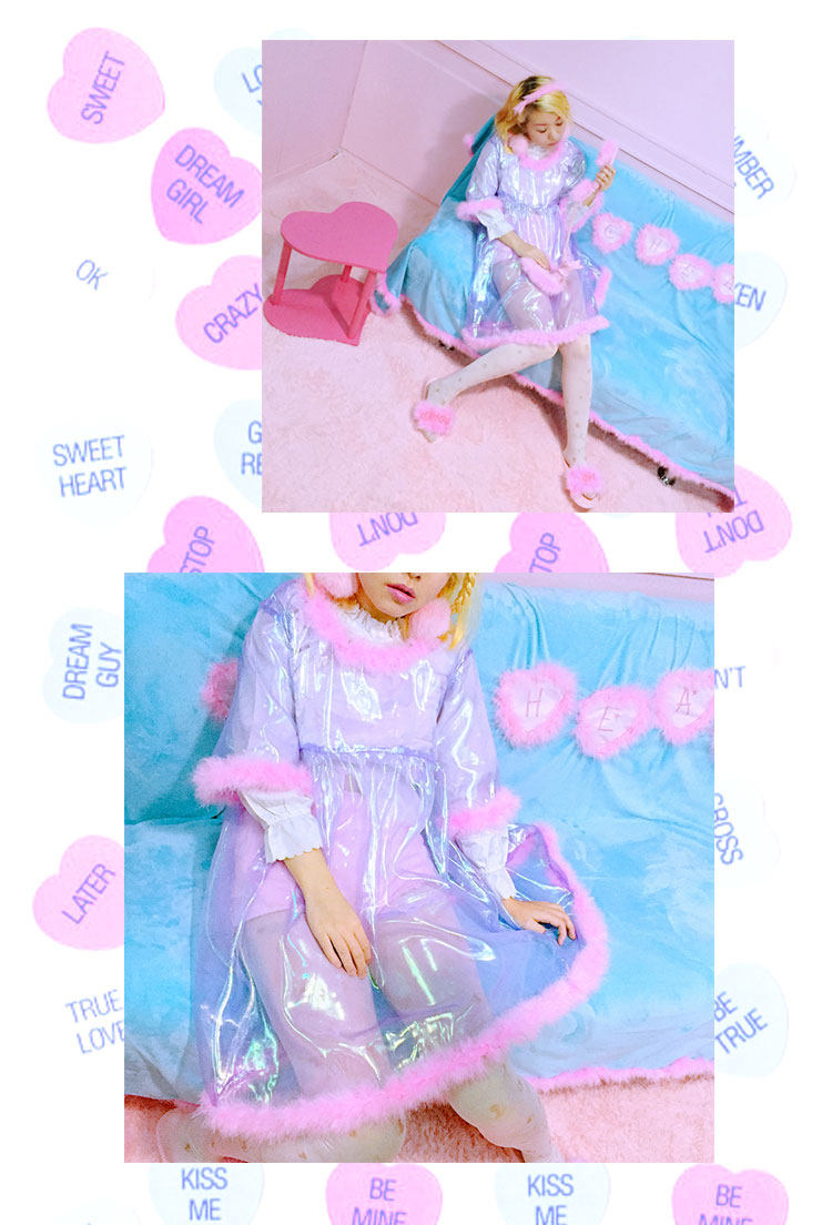 Plastic Candy - Pink Feather Sheer Dress overskirt Plastic Candy