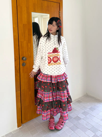 FRUITS - Kawaii Strawberry Print Fleece Sweatshirt sweatshirt Fruits