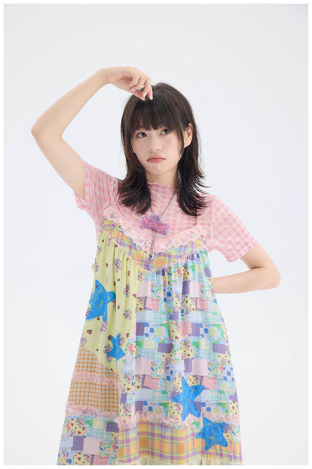 tntntutu - Patchwork Floral Star Lace Dress | Kawaii Harajuku Vintage Summer Dress dress tntntutu