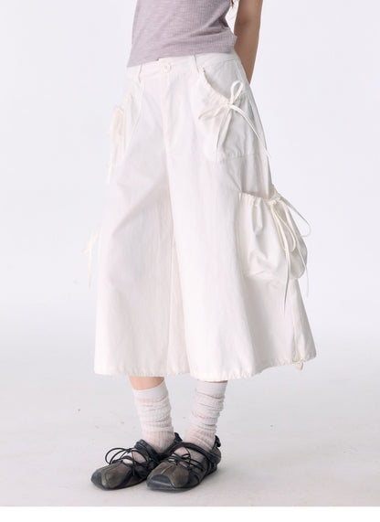 ziziFei - White Pocket Wide Leg Pants pants ziziFei