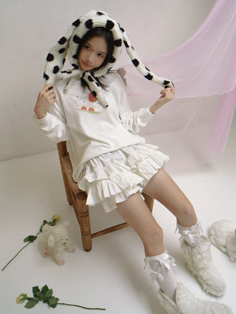 daytoday everyday institute - Girly Strawberry Cake Long Sleeve Tee Cute sweatshirt daytoday everyday institute