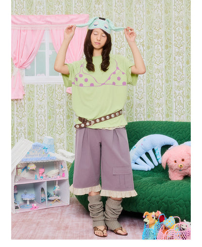 UnsocialNight - Bikini Print Relaxed T-Shirt tee UnsocialNight