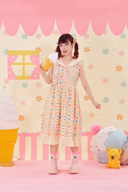 NIKKOU - Animal Print Sailor Dress dress Nikkou home