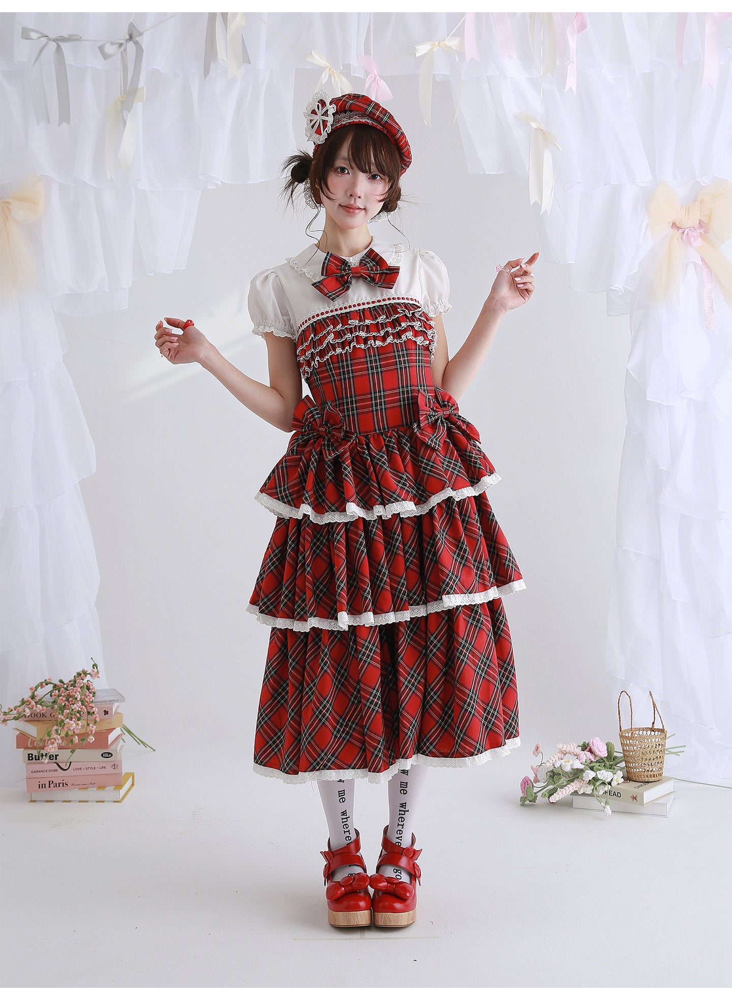 SOS MEME CLUB - Red Cake Lolita Dress dress SOS MEME CLUB