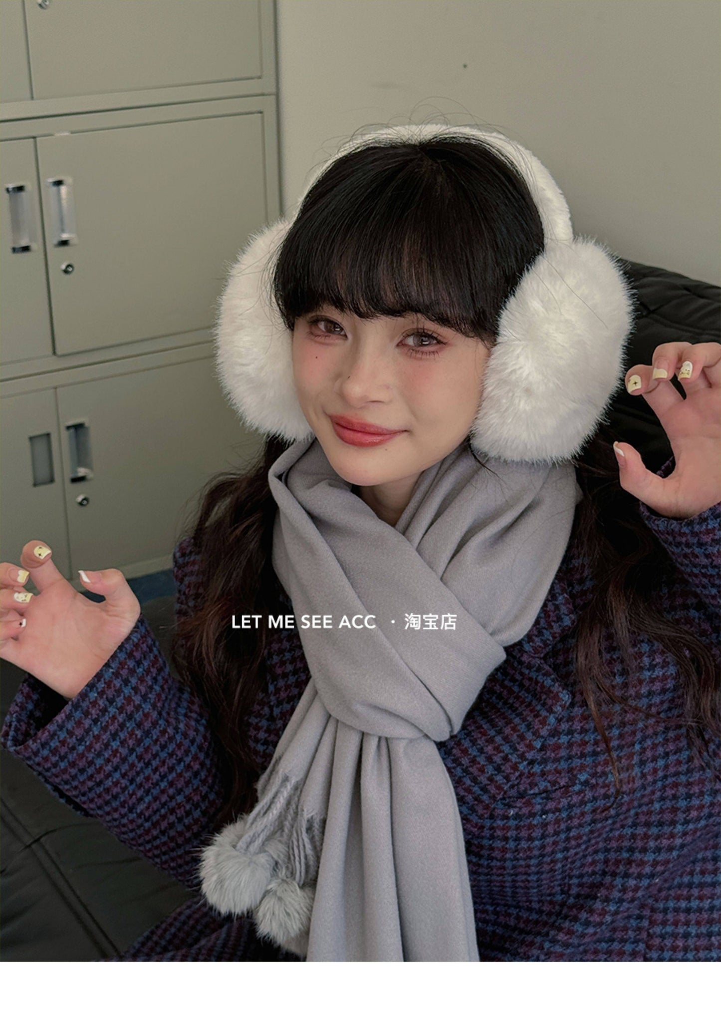 LET ME SEE - Academic Pom Pom Scarf scarf let me see Grey