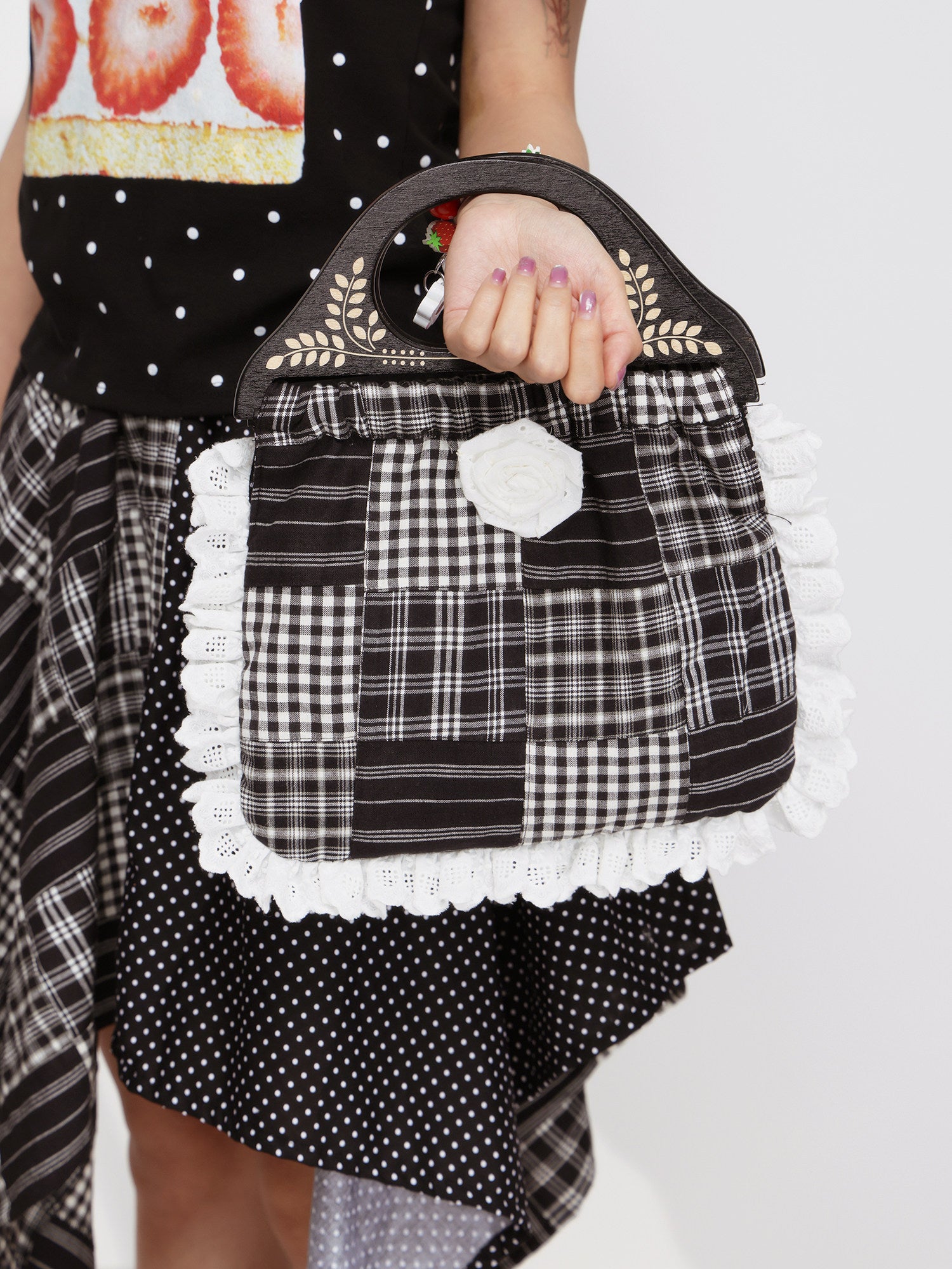 FRUITS - Plaid Patchwork Handbag bag Fruits