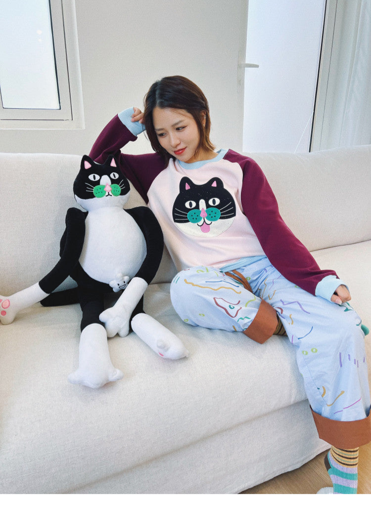 uodycoco – Colorblock Embroidered Crewneck Sweatshirt sweatshirt uodycoco