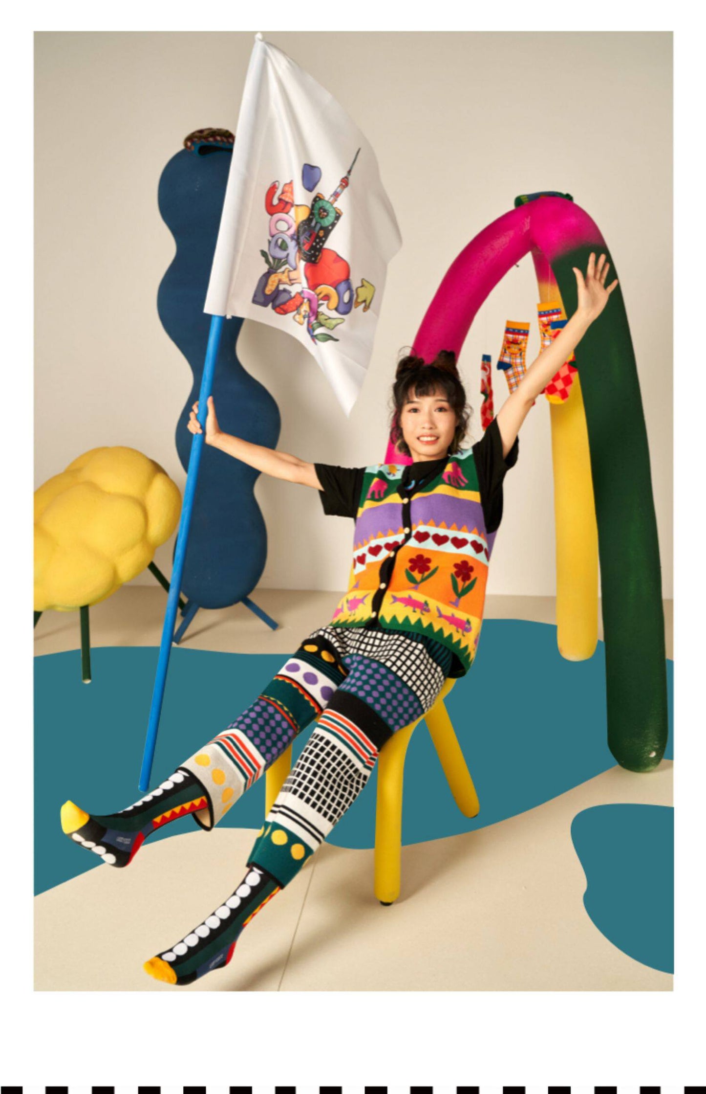 uodycoco – Heart Pattern Knit Vest vest uodycoco