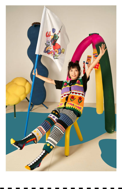 uodycoco – Heart Pattern Knit Vest vest uodycoco