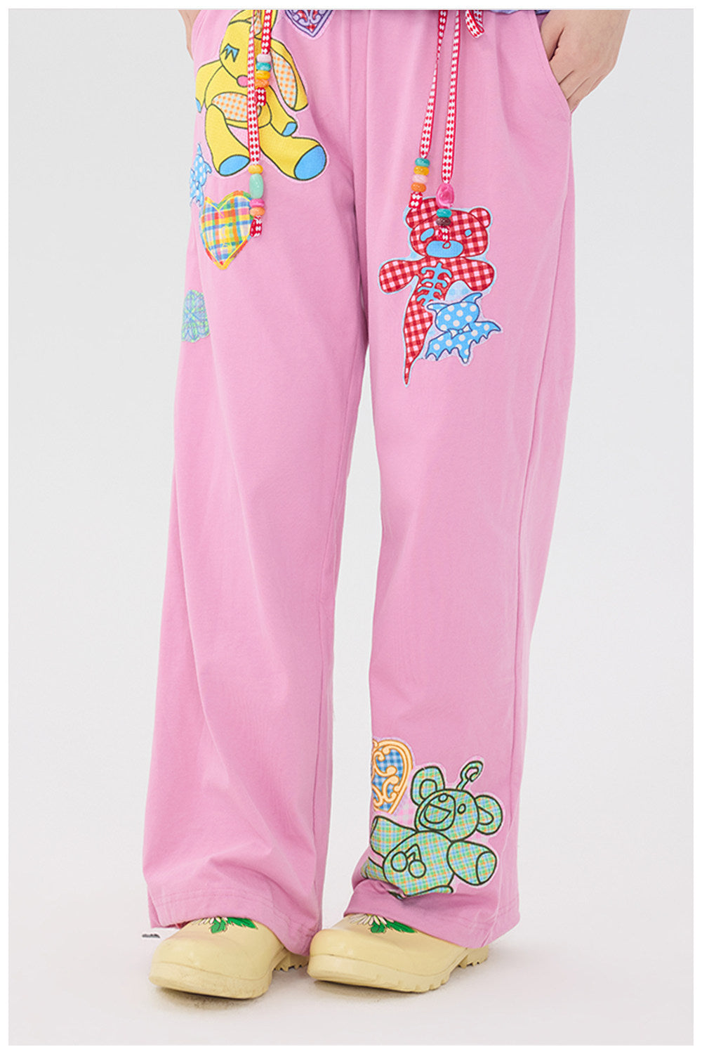 tntntutu - Pink Patchwork Bead Sweatpants pants tntntutu