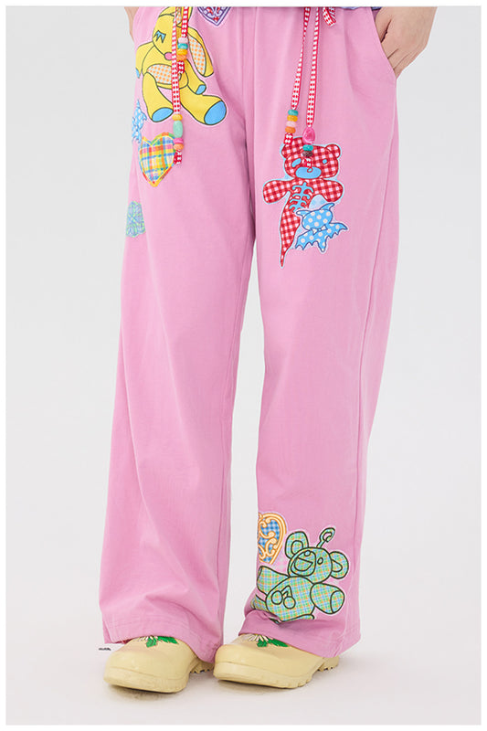 tntntutu - Pink Patchwork Bead Sweatpants pants tntntutu