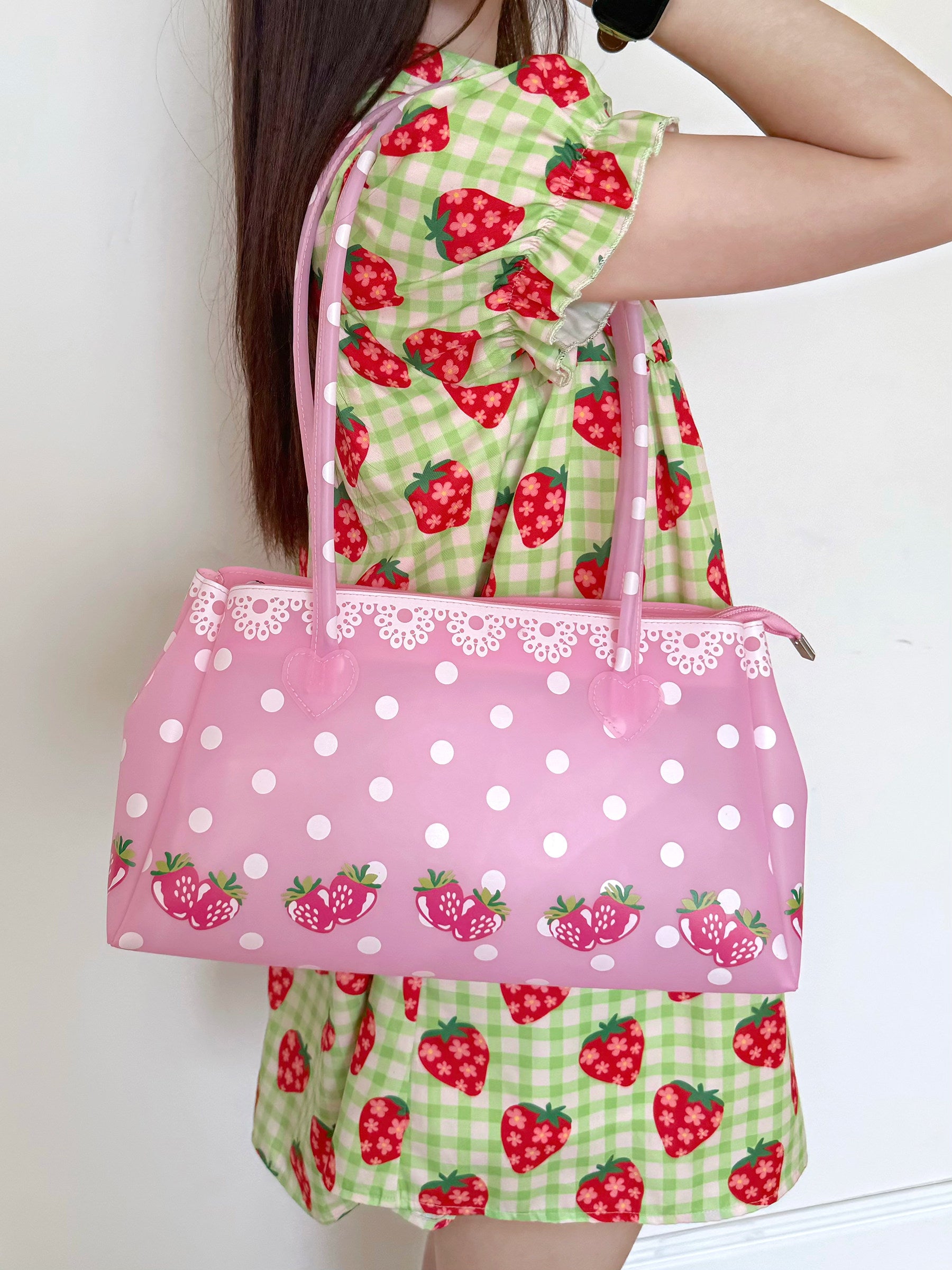 FRUITS - Strawberry Pink Jelly Bag | Kawaii Y2K Shoulder Handbag bag Fruits