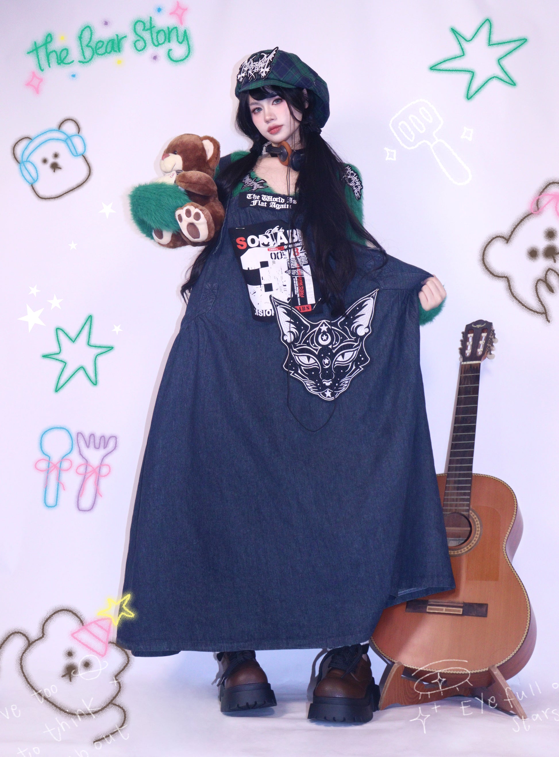 Leerroo - Y2K Vintage Denim Pinafore Dress dress Leerroo