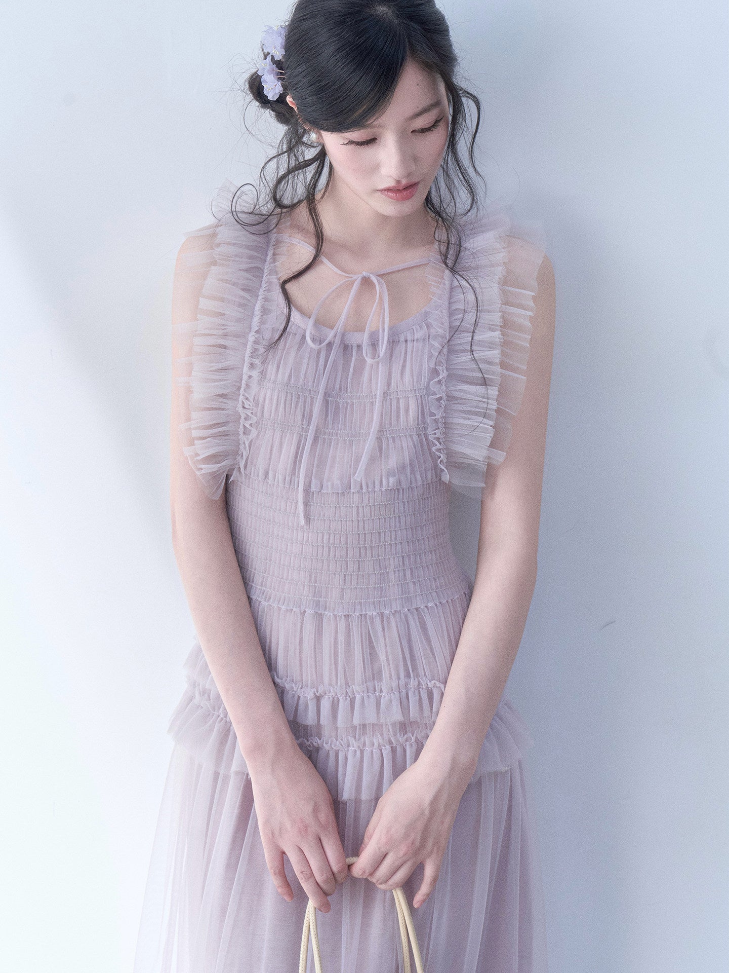 SOS SEAMSTRESS - Mist Ruffle Maxi Dress dress SOS SEAMSTRESS