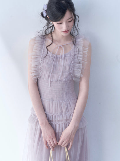 SOS SEAMSTRESS - Mist Ruffle Maxi Dress dress SOS SEAMSTRESS