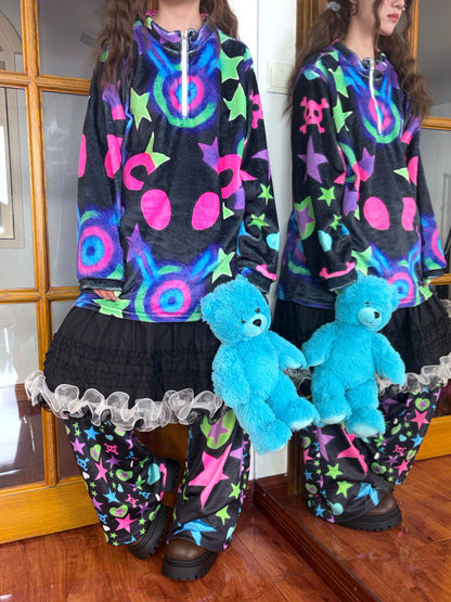 Leerroo - Y2K Kawaii Fleece Sweatshirt sweatshirt Leerroo