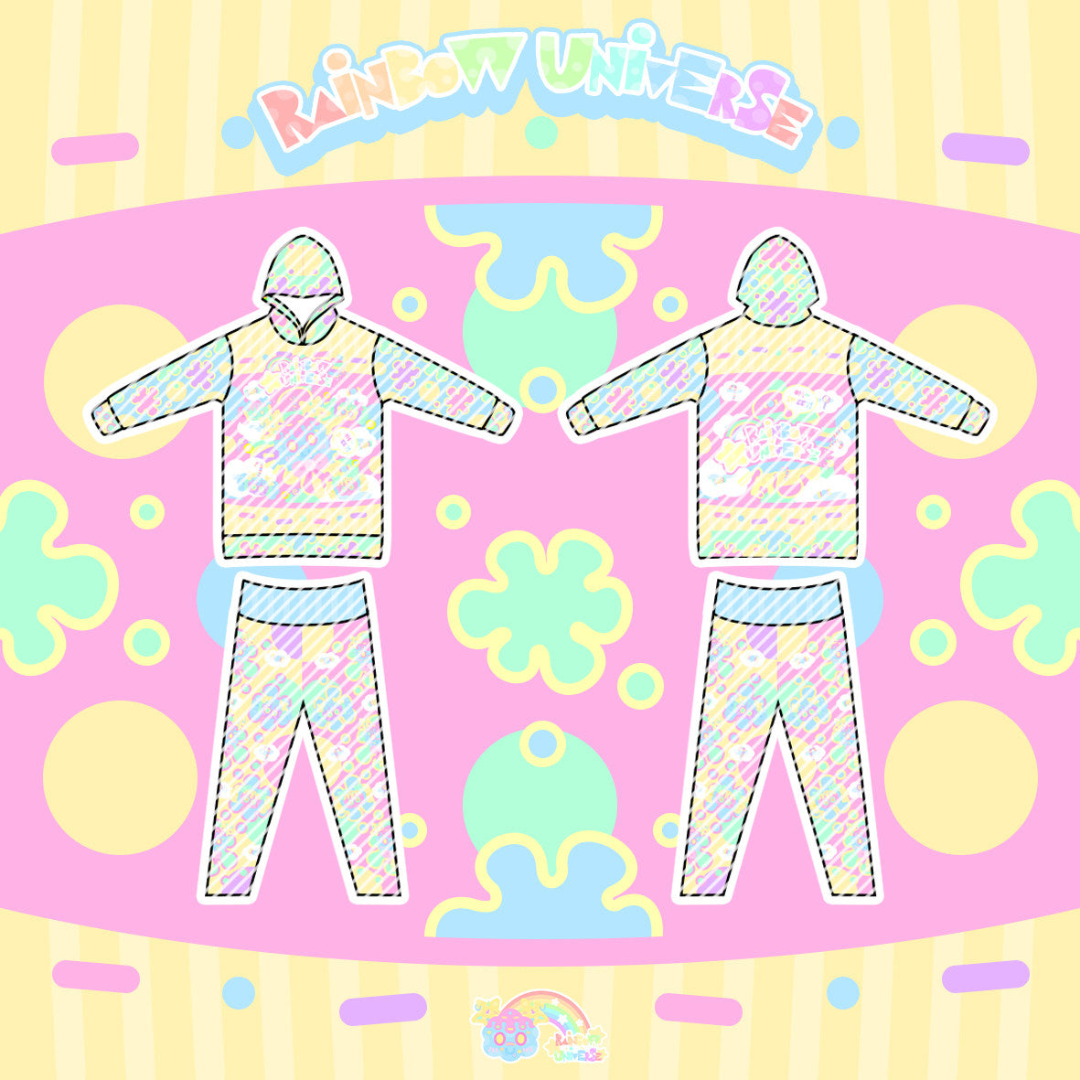 Rainbow Universe RUX - Candy Decora Kei Hoodie Set set Rainbow Universe RUX