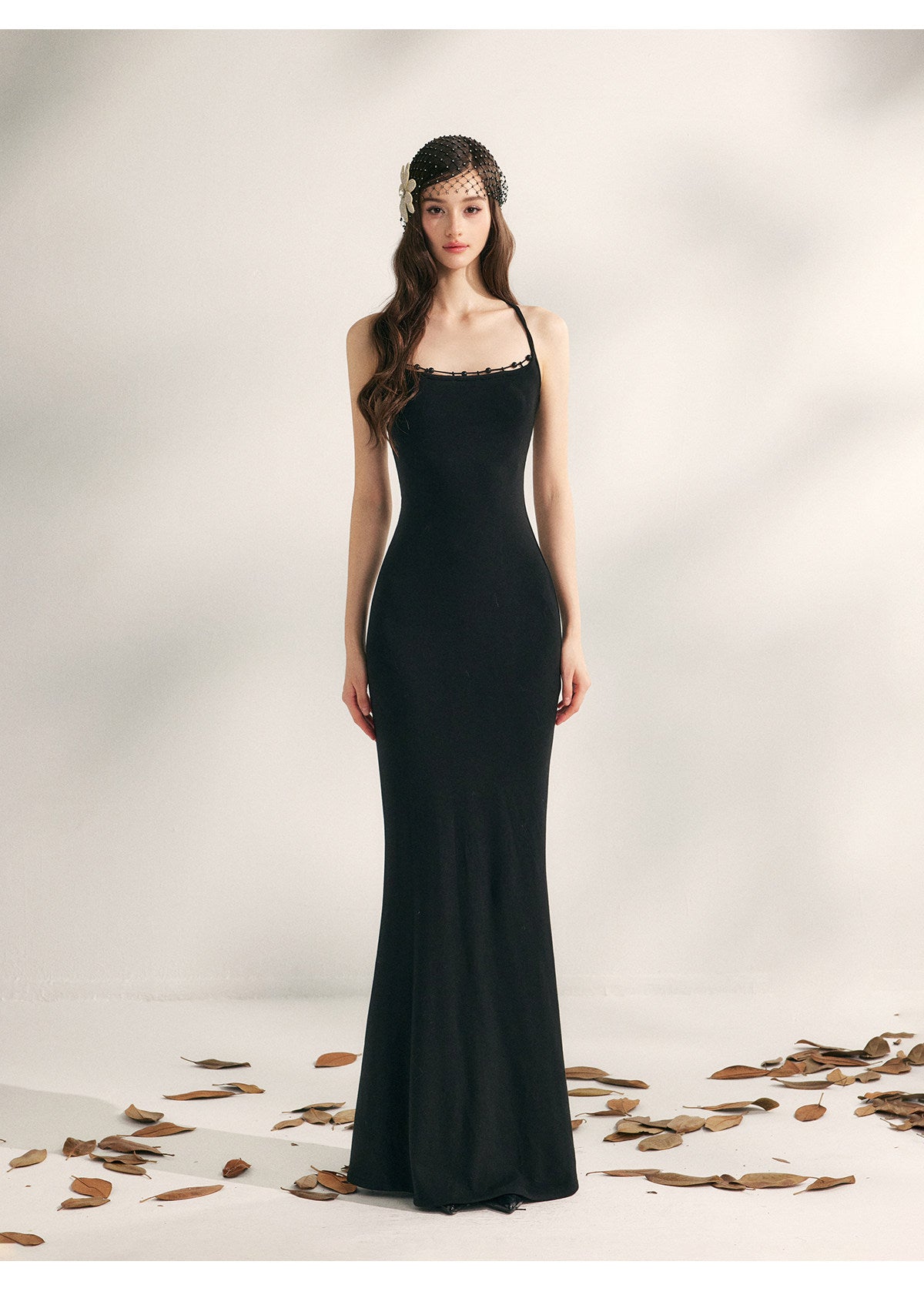 YZZI HE - “Evening Blossom” Halter Mermaid Knit Dress dress YZZI HE