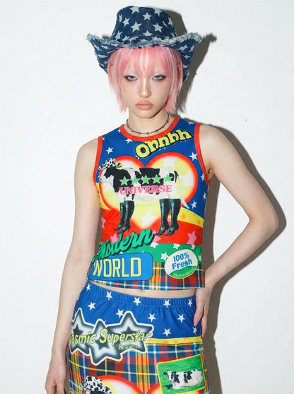 DeadEndKids - Cyber Graphic Slim Tank Top camisole DeadEndKids