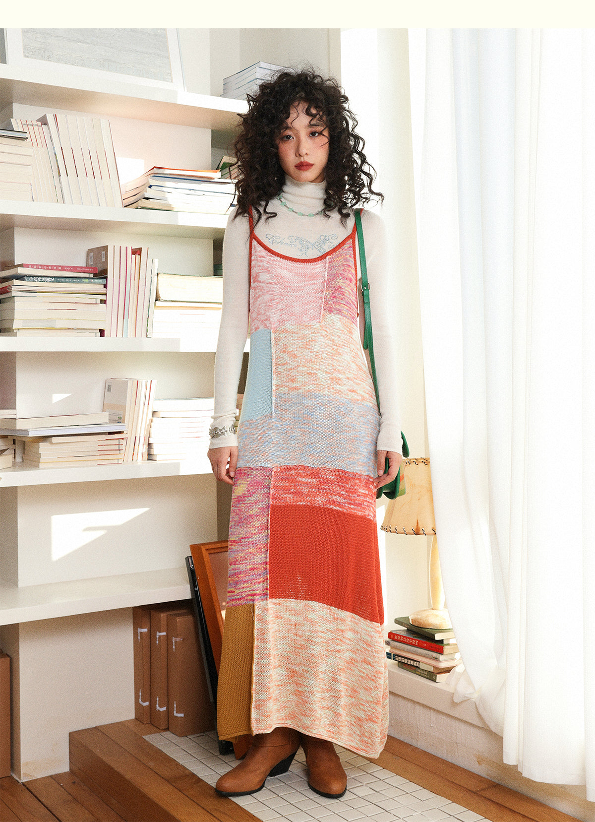 Chemical Girl - Girly Kawaii Color Block Knit Strap Dress dress chemical girl