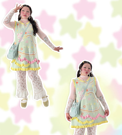 shishihshop – Kawaii Double-Sided Heart Knit Dress dress shishihshop