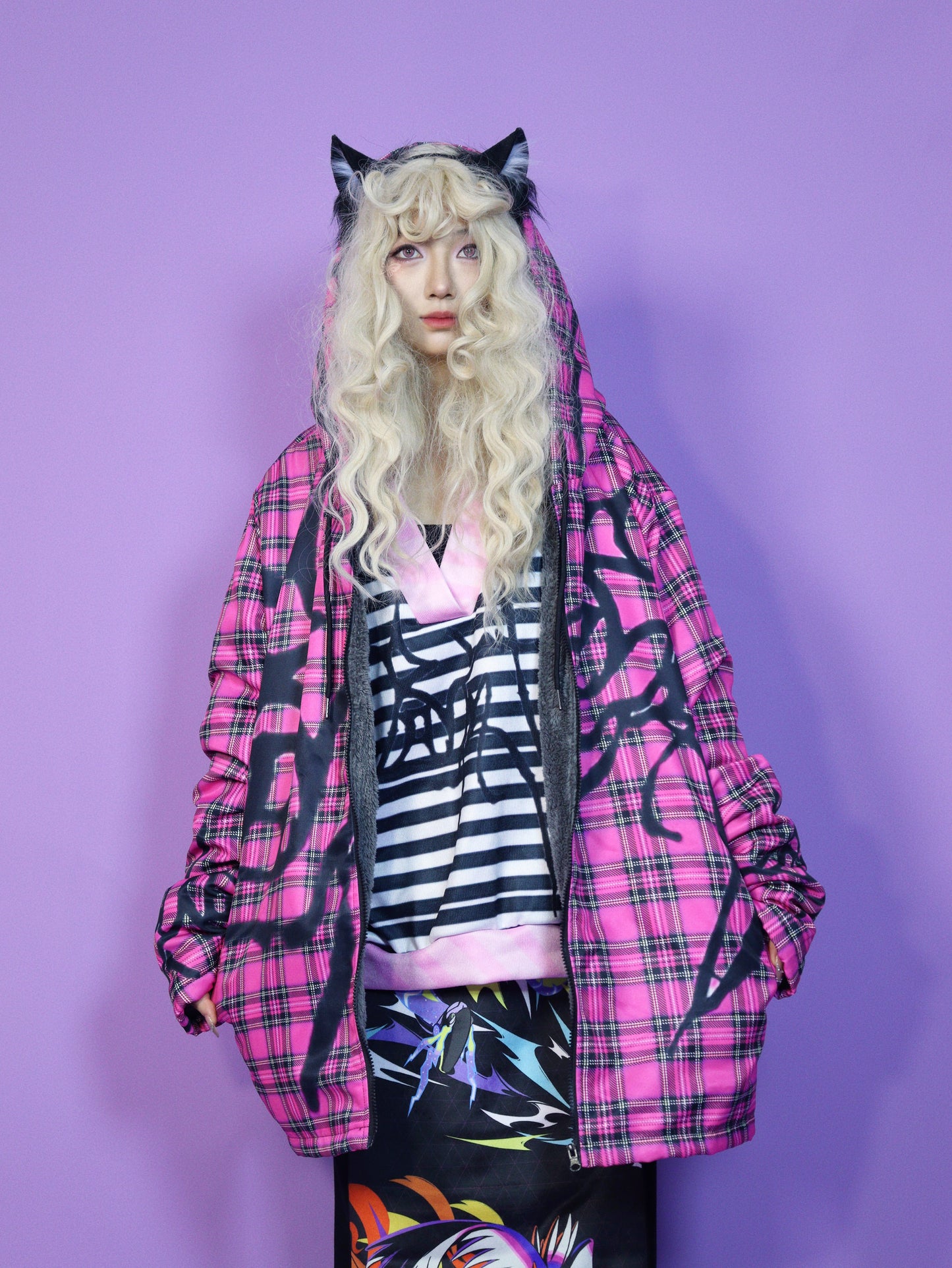 LEERROO - Harajuku Kawaii Padded Hoodie Jacket Fleece Lining hoodie Leerroo