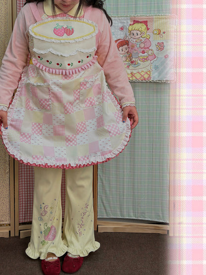 Little Berry - Strawberry Cake Embroidered Apron apron Little Berry