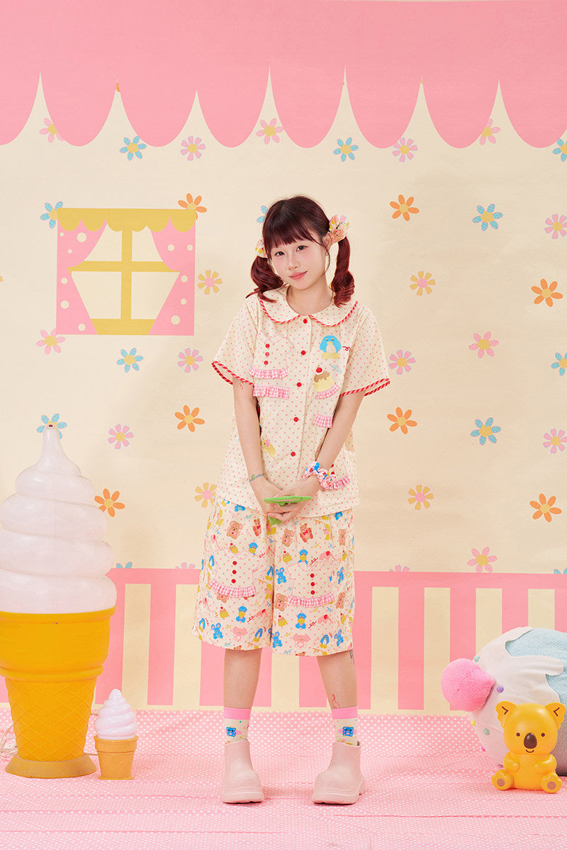 NIKKOU - Cotton Loose Bermuda Shorts shorts Nikkou home