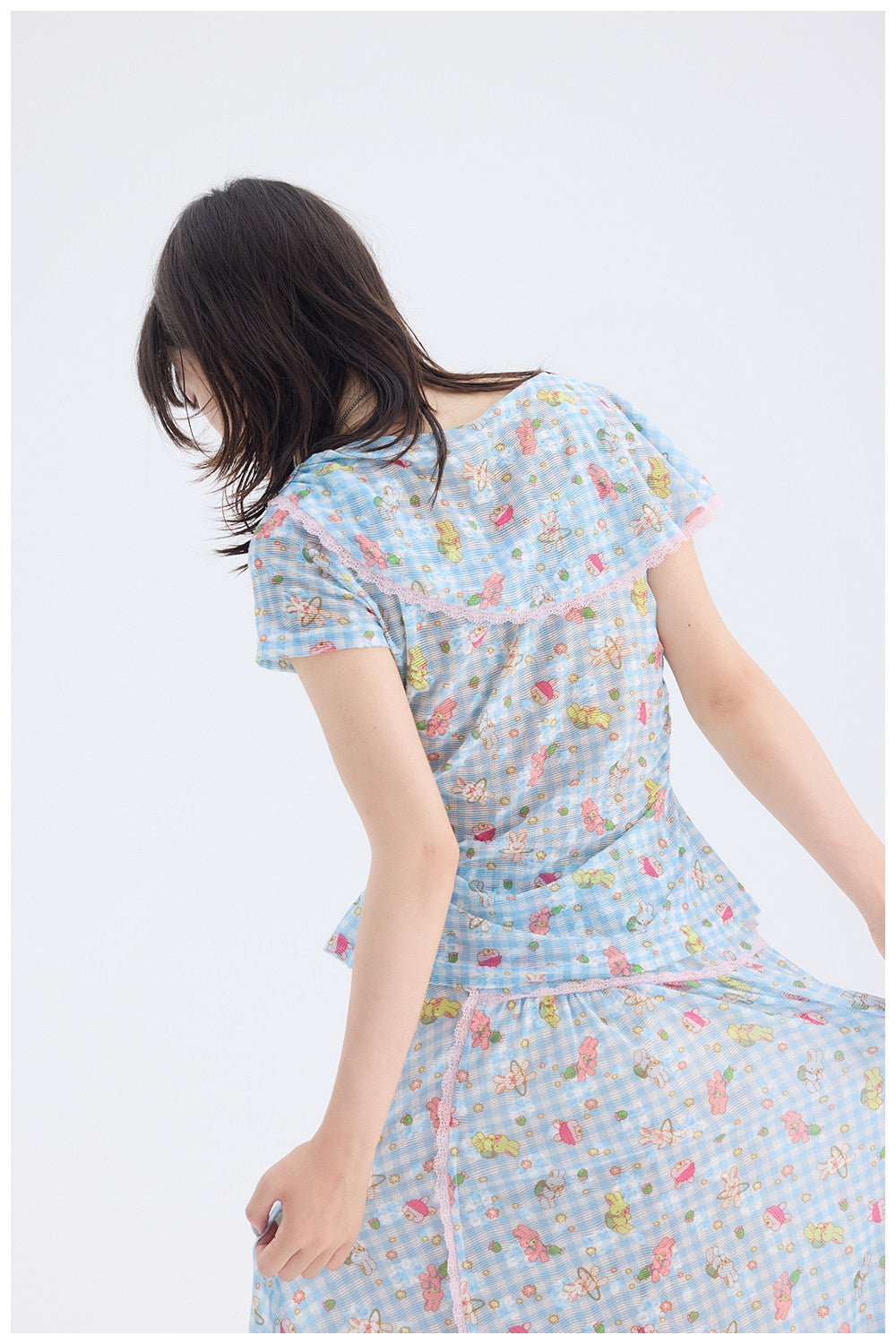 tntntutu - Blue Plaid Rabbit Print Set set tntntutu