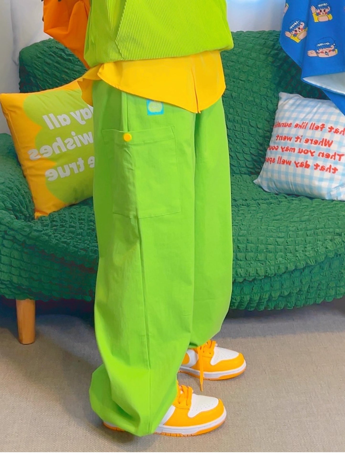 KURIOSITAET - Dopamine Green Cargo Pants pants KURIOSITAET