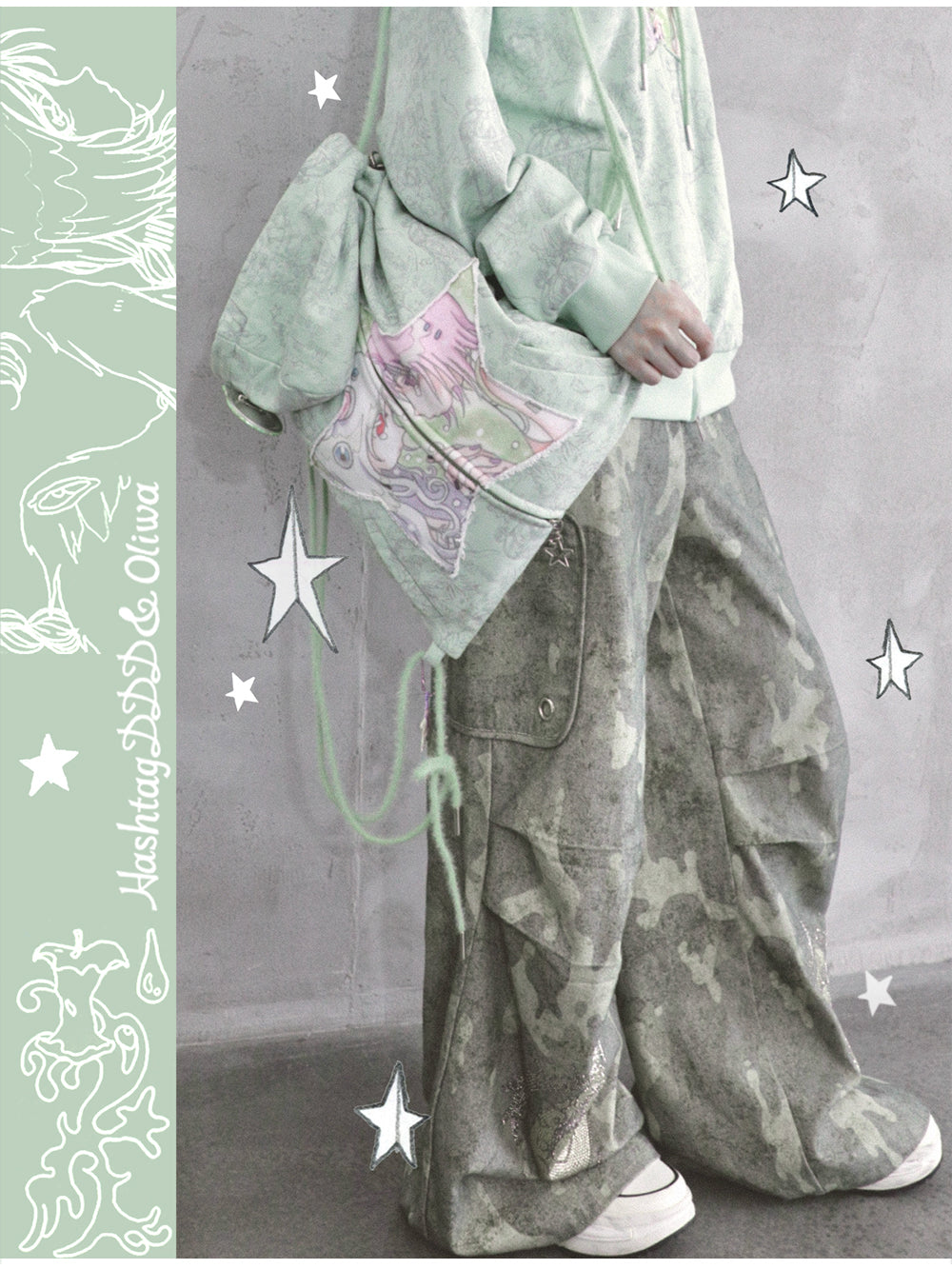 Hashtag DDD - Y2K Convertible Hoodie Strap Bag bag Hashtag DDD