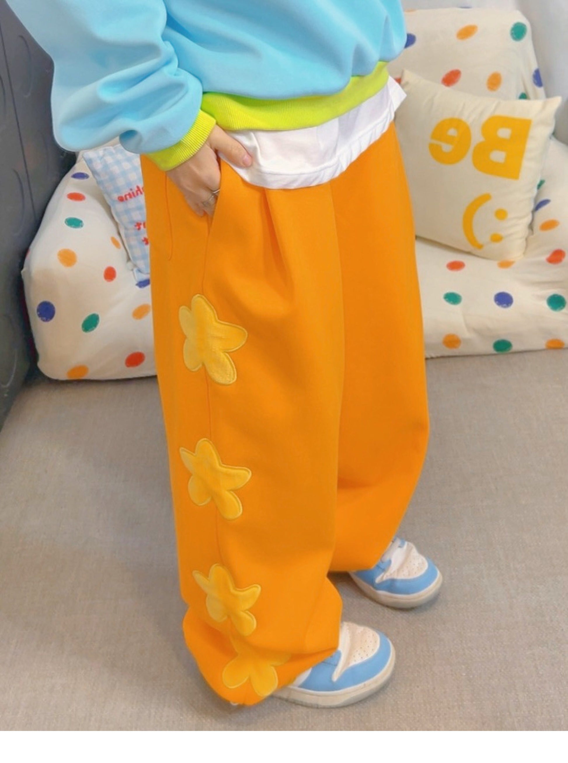 KURIOSITAET 桔色卫裤女冬小个子加绒加厚多巴胺宽松 pants KURIOSITAET