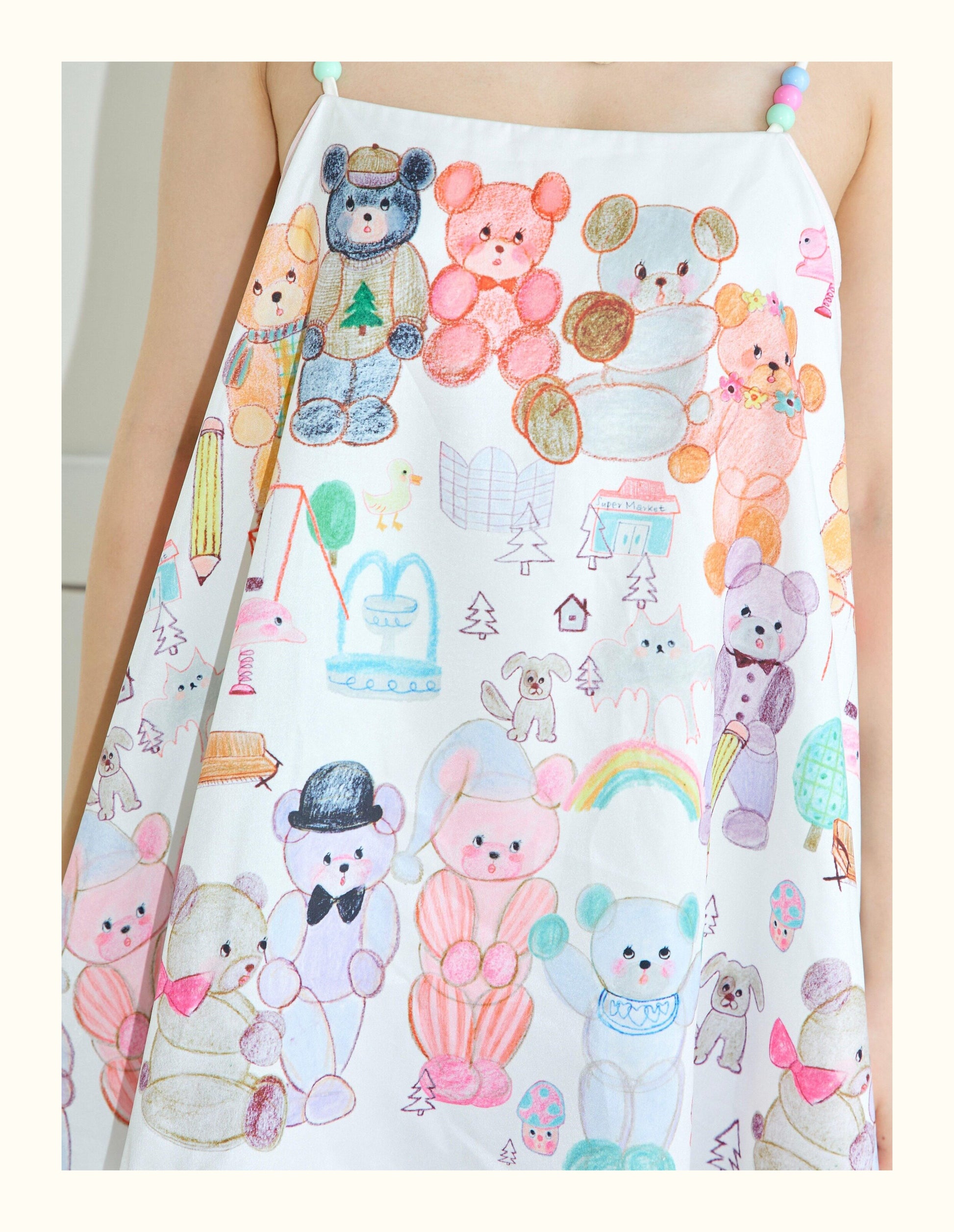Robootoo - Bear Print Off-Shoulder Cami Top camisole Robootoo
