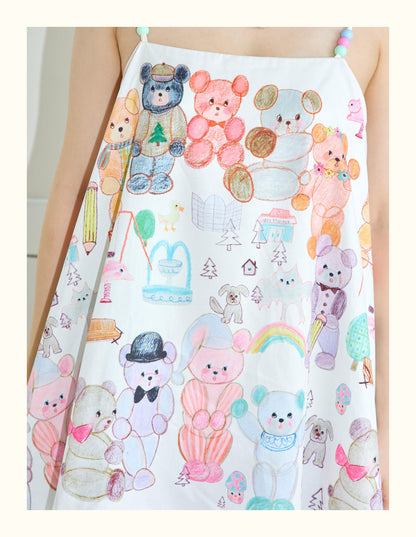 Robootoo - Bear Print Off-Shoulder Cami Top camisole Robootoo